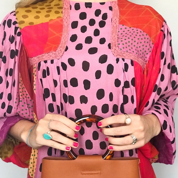 Anthropologie Eclectic Peasant Blouse L - Picture 7 of 8